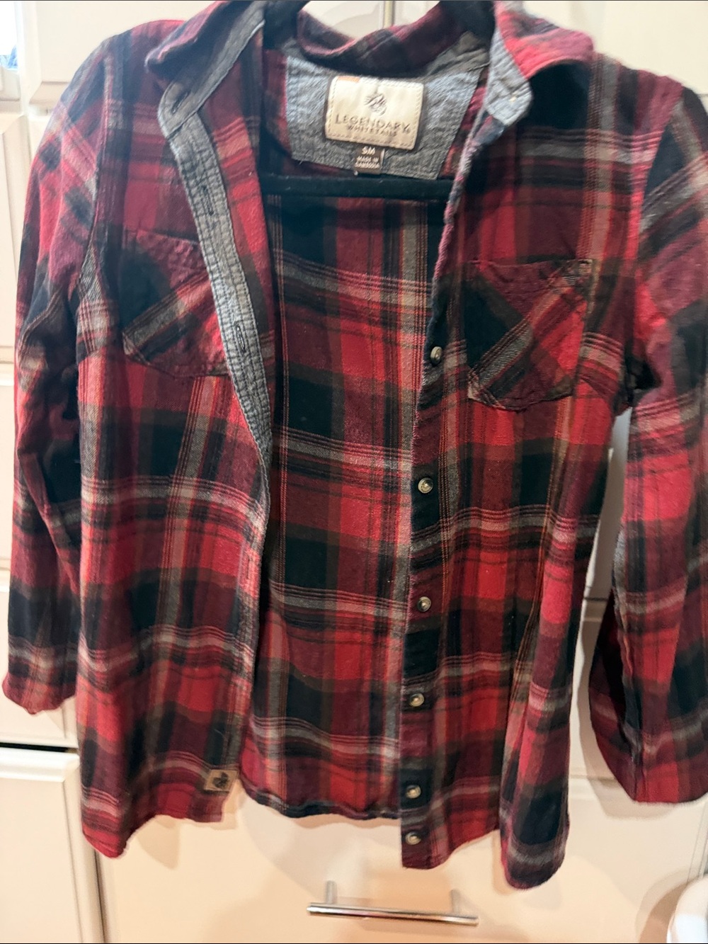 Legendary Whitetails Red & Black Plaid Flannel Shirt with Chest Pockets